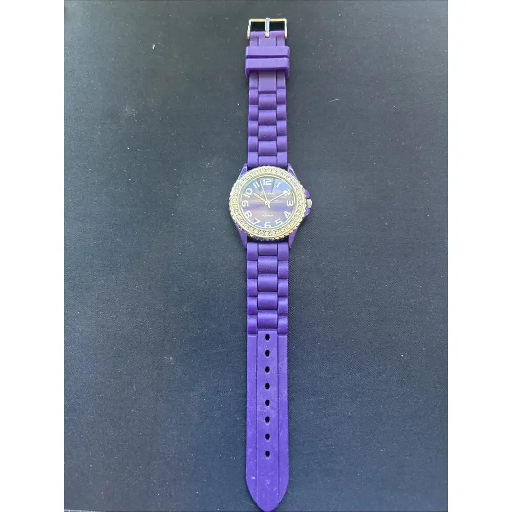 Geneva Silver Tone Purple Dial And Band Women’s Quartz Watch